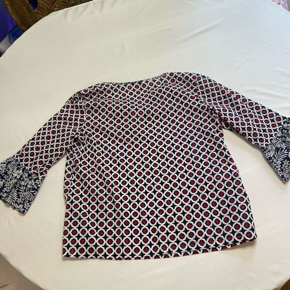 Tommy Bahama Red White Blue Cotton Tunic Top Size Medium - Picture 9 of 13